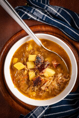 Traditional sour cabbage soup.