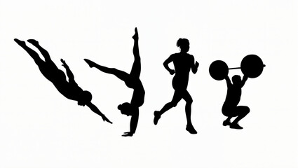 vector silhouette. Sports