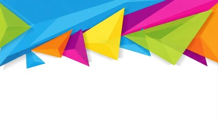Colorful Abstract Geometric Triangles Background Design with Copy Space.