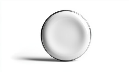 Minimal White Plate With Silver Rim