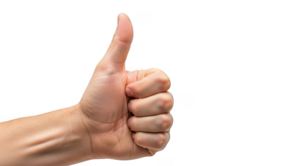 Close-up hand gesture thumbs up approval positive feedback sign of success