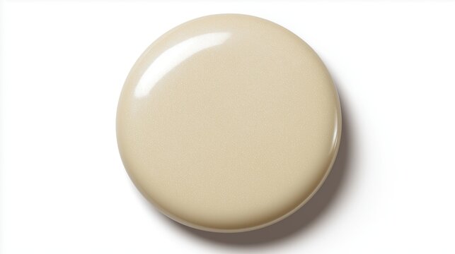 Glossy Beige Round Disc Minimalist Product Shot