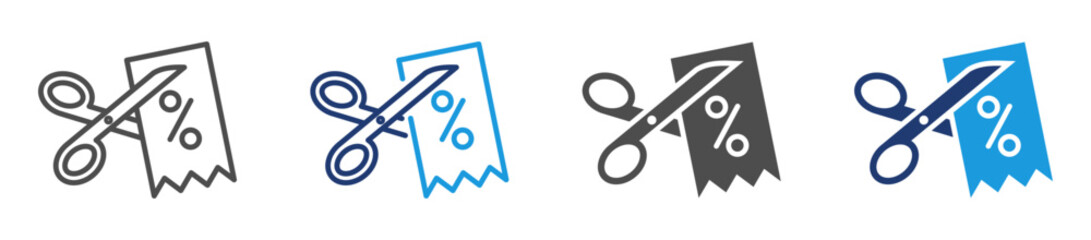 discount icon set with multiple style
