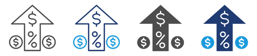 increase icon set with multiple style
