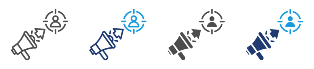 direct marketing icon set with multiple style