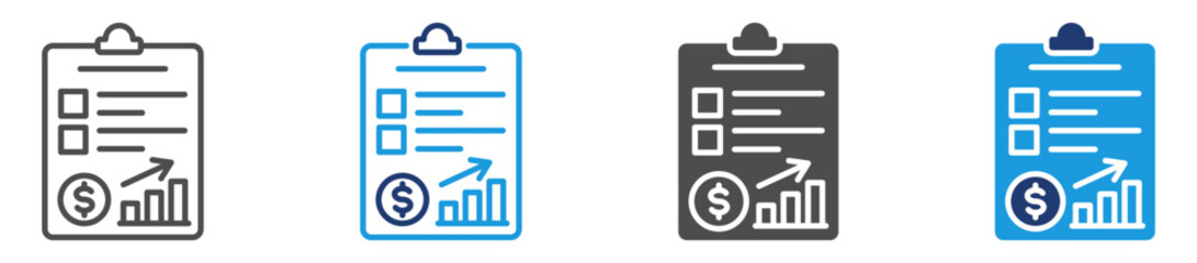 report icon set with multiple style