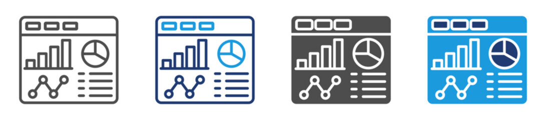 dashboard icon set with multiple style