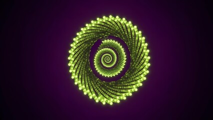 Hypnotic Green Spiral Vortex on Dark Background.