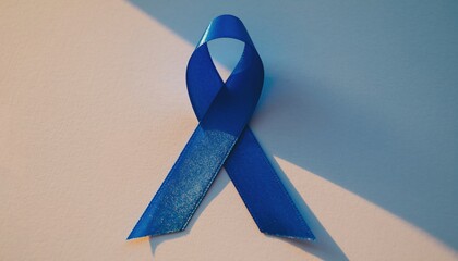 Blue ribbon in support of trafficking and sexual slavery.