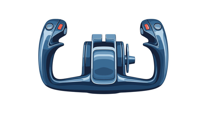 Detailed and realistic illustration of an aircraft flight yoke, the control wheel used by a pilot to steer an airplane.
