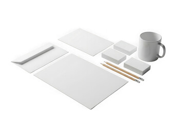 Professional business stationery and identity elements mockup for branding projects isolated on transparent background