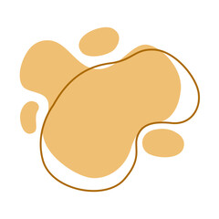 Abstract organic fluid shapes with outline curves on a white background