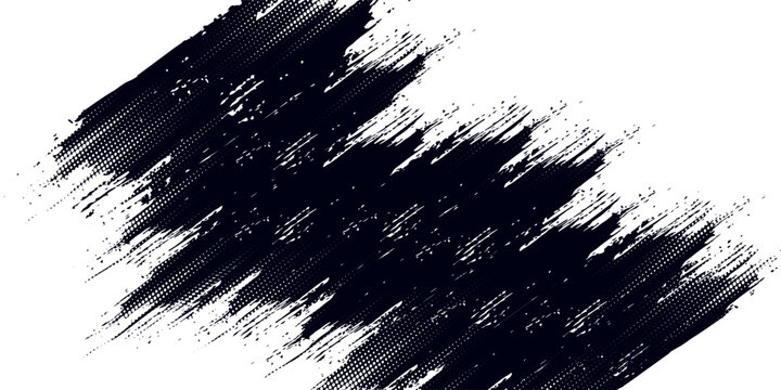 black grunge grain background, pointillism dots gradient or dotwork pattern, vector stipple effect. Grain noise halftone eps 10