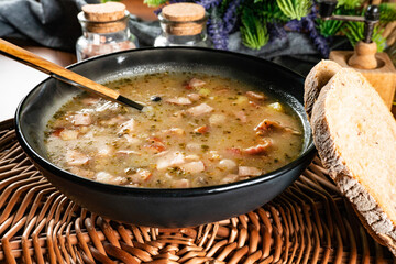 Sour soup in bowl.