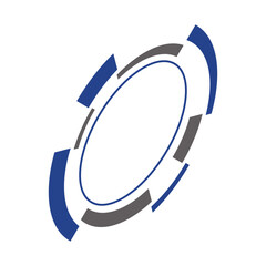 vector illustration of an abstract blue oval logo design