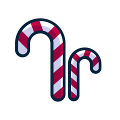 Sweet Holiday Treat: A pair of vibrant candy canes, a classic symbol of holiday cheer. Showcasing the simple sweetness and festive spirit, with bold red and white stripes.
