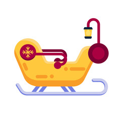 Winter Wonderland Sleigh Ride: A charming illustration of a classic sleigh ready for a joyful ride through a snowy landscape, designed with festive flair and evoking the magic of winter.