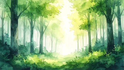 爽やかな新緑の森_generated by AI