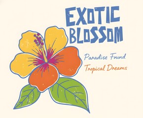 Retro Floral Cluster Art. Groovy 70s Flower Power. Vintage Botanical Illustration. Simple Hand Drawn Blooms. Colorful Spring Flowers.