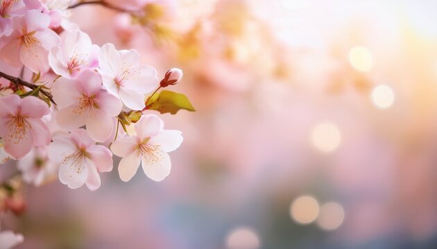 Soft Floral Spring Background with Natural Light and Elegant Blur