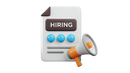Hiring Announcement with Megaphone and Document