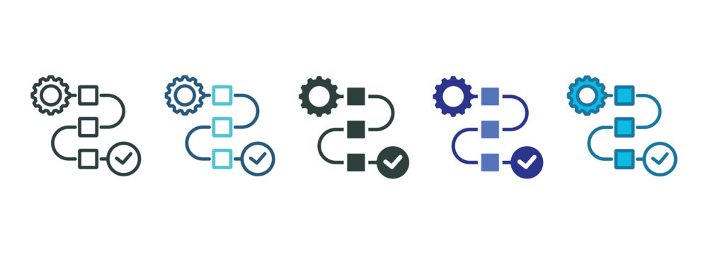 Value Stream Mapping Icon Set Multiple Style Of