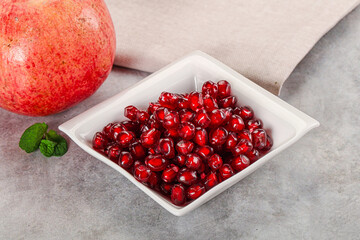 Ripe sweet red pomegranate seeds