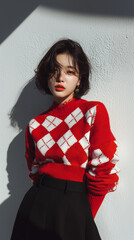 겨울 패션의 한국 여성