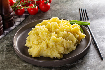 Mushed boiled potato homemade puree