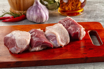 Raw duck breast fillet medallion