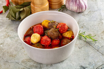 Shanklish cheese with spices in the oil