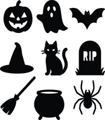 halloween icons set