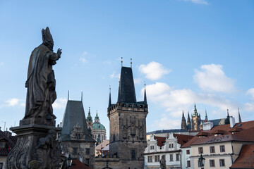 Charles Bridge and its statues, Prague, Czech Republic.