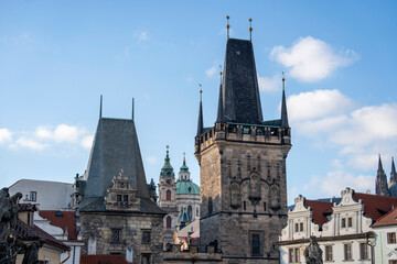 Charles Bridge and its statues, Prague, Czech Republic.