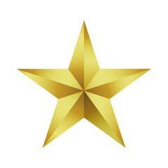 Golden Star isolated on transparent background
