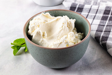 Chream cheese in the bowl