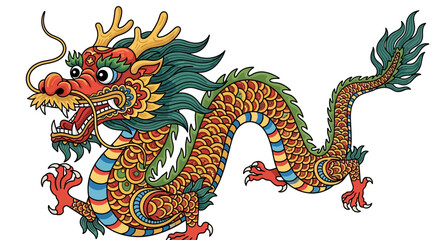 Majestic Chinese Dragon Symbol of Power, Wisdom, and Good Fortune in Vibrant Artistic Detail