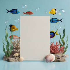 Creative Studio Style 3D Invitation Card Mockup