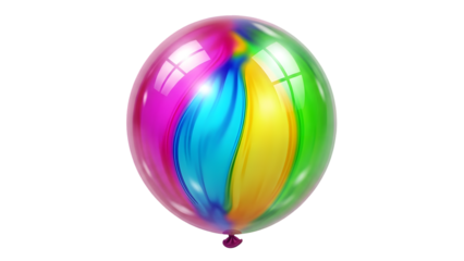 Vibrant rainbow shiny oval object on black background