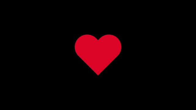 Mouse pointer clicking heart line icon changing to solid fill on white background