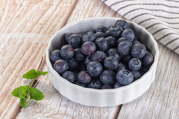 Raw ripe sweet and juicy blueberry