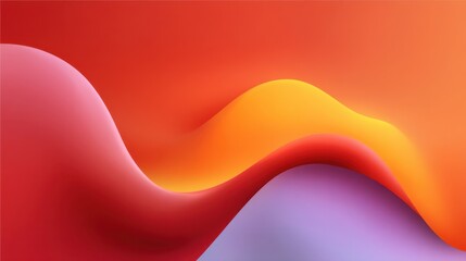 Abstract gradient waves in warm colors of red, orange, and purple creating a smooth and dynamic background graphic for modern design projects