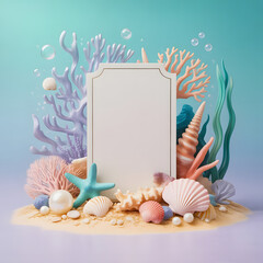 Photorealistic 3D Invitation Card Mockup for Print Presentation