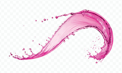 dynamic smooth liquid fresh water splash with drops in mid air cut out and curve style isolated on white background