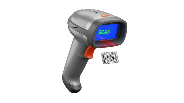 3D Icon of a Barcode Scanner, Retail Technology, isolated on white background