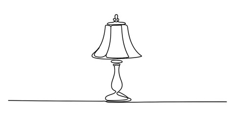 A continuous line drawing of a classic table lamp for home interior design Vector, illustration