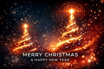 Merry Christmas and Happy New Year. illustration for website banner, social media banner, greeting card, posters, covers
