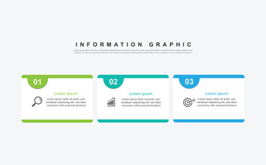 modern design template banner infographic. 3 step process information or presentation with icons 