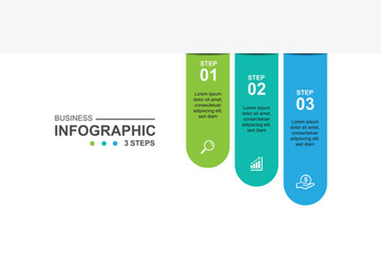 3 step infographic design. schedule concept with paper layout. can be used for workflow illustration
