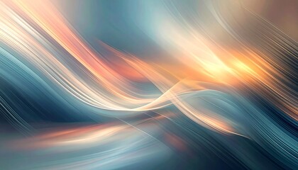 Abstract orange and blue light color wave motion art texture design illustration with bright lines and blur effect for energetic pattern backgrounds